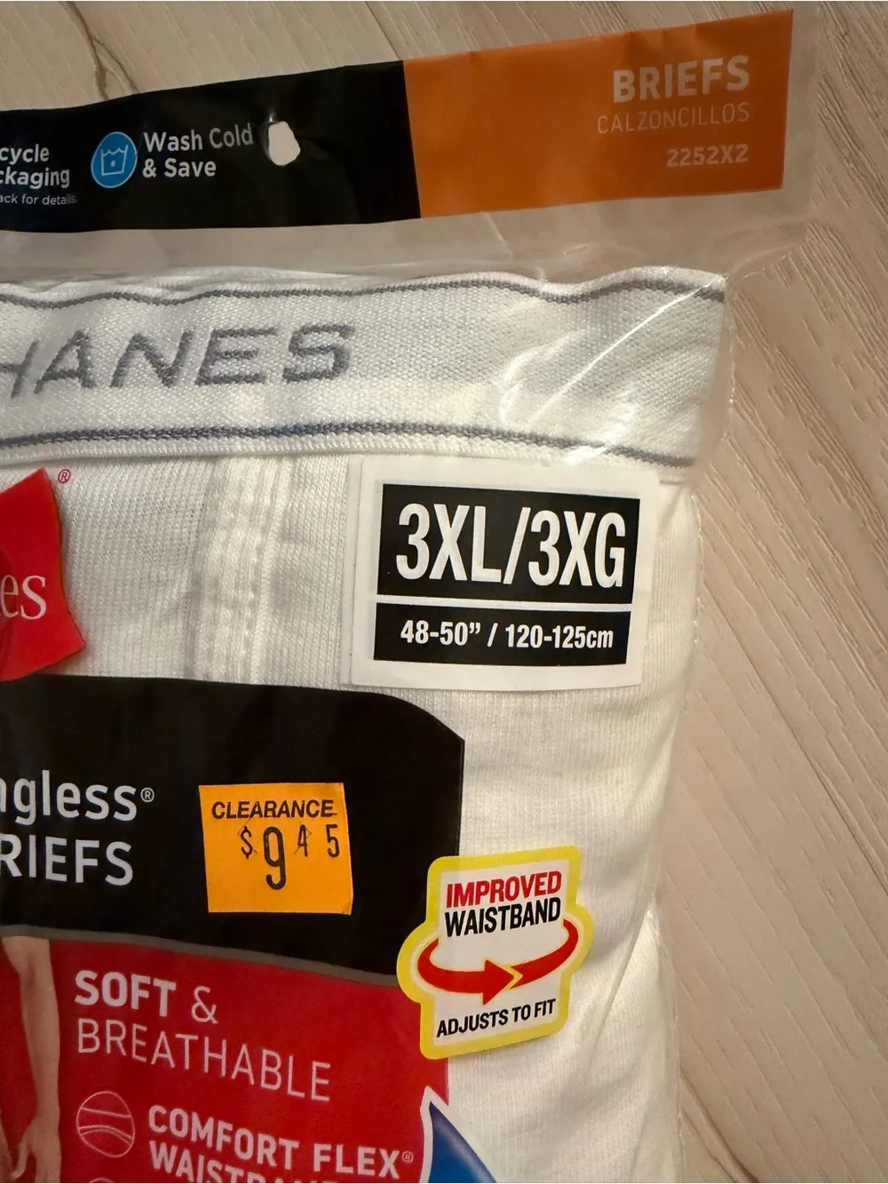 Hanes White Men's 3-Pack Tagless Briefs